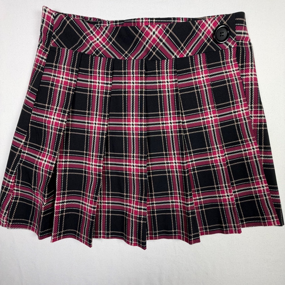 Joe B Plaid Pleated Mini Skirt Schoolgirl Academia Grunge Punk Emo Gothic Y2K M